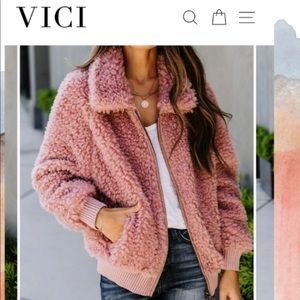 Vici Collection pocketed Teddy Coat